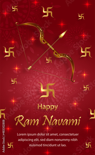 Ram Navami celebration , the Rama Lord festival on colro background