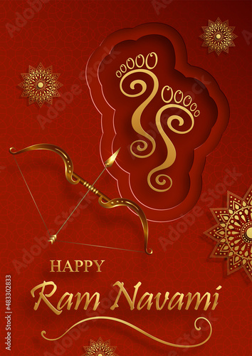 Ram Navami celebration , the Rama Lord festival on colro background