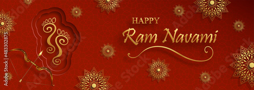 Ram Navami celebration   the Rama Lord festival on colro background