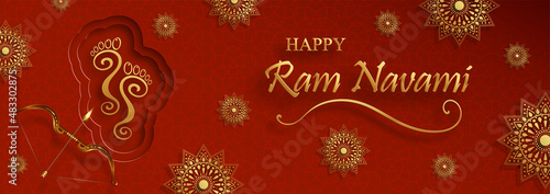 Ram Navami celebration , the Rama Lord festival on colro background