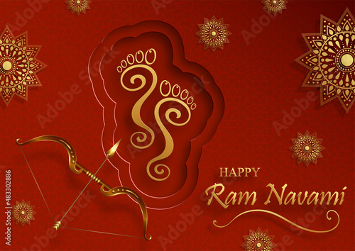 Ram Navami celebration , the Rama Lord festival on colro background