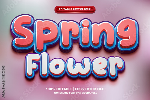 modern spring flower hype sweet love comic Bold 3D Editable text Effect Style