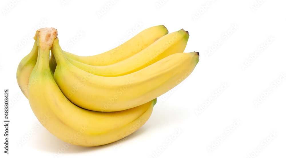 a bunch of yellow bananas on a white background with space for text a bunch of yellow bananas on a white background with space for text