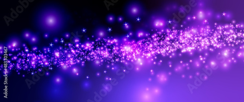Space background. Magical color galaxy with realistic nebula and lots of shining stars. Infinite universe and starry night. Colorful cosmos with stardust and the Milky Way. Vector illustration.