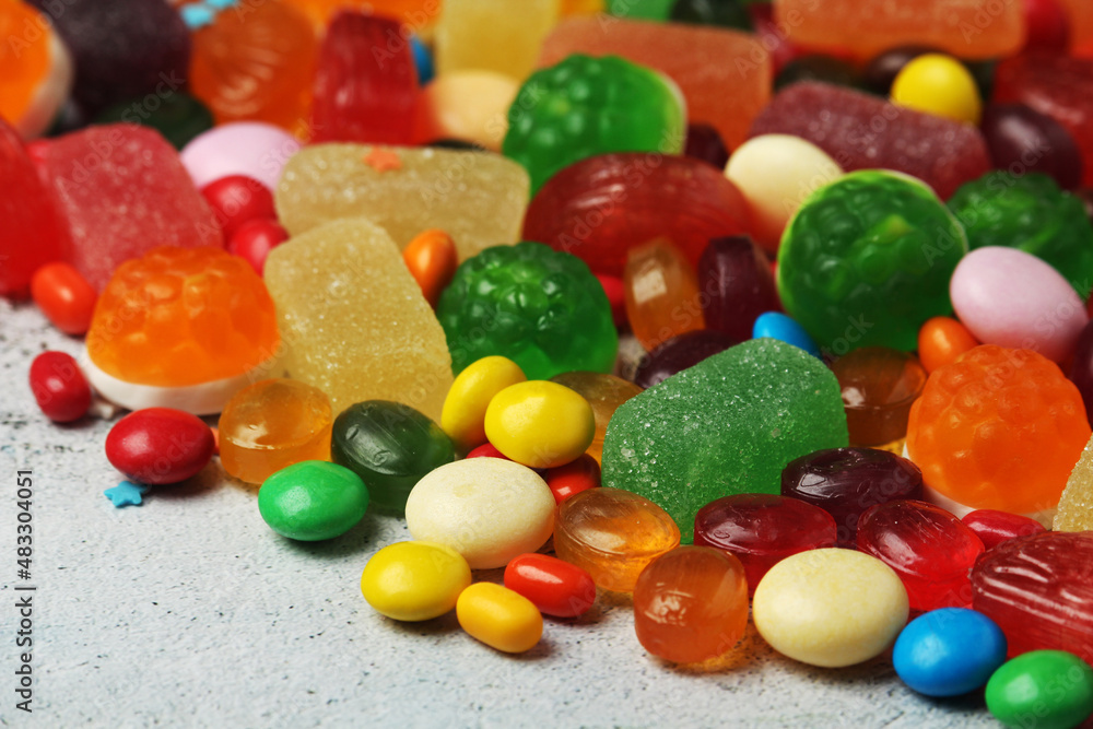 Bright candy lollies on white background Bright candy lollies on white background