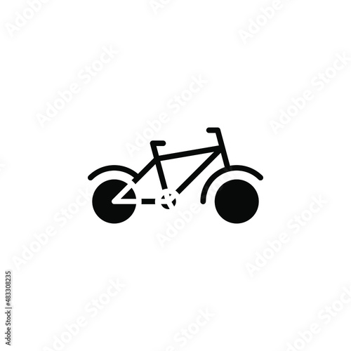 Bike, Bicycle Solid Icon Vector Illustration Logo Template. Suitable For Many Purposes.