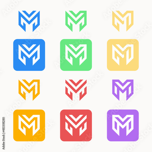 Letter M logo set collection, logo for business