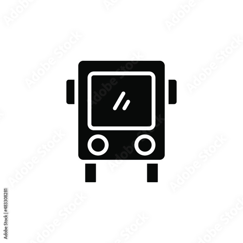 Bus, Autobus, Public, Transportation Solid Icon Vector Illustration Logo Template. Suitable For Many Purposes.