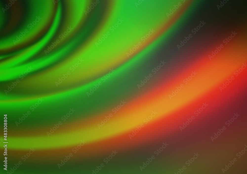 Dark Green, Red vector blurred shine abstract template. Dark Green, Red vector blurred shine abstract template.