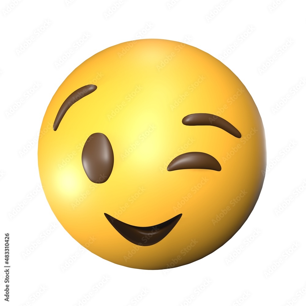 3D Wink emoticons that look cute and cool 3D Wink emoticons that look cute and cool