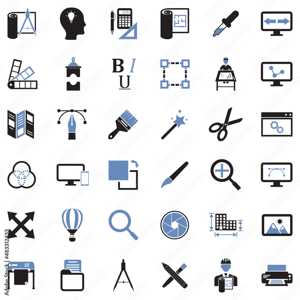 Design Icons. Two Tone Flat Design. Vector Illustration. Design Icons. Two Tone Flat Design. Vector Illustration.