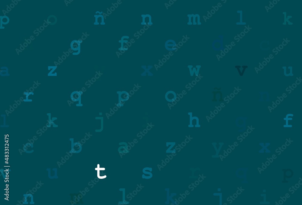 Dark blue vector template with isolated letters. Dark blue vector template with isolated letters.