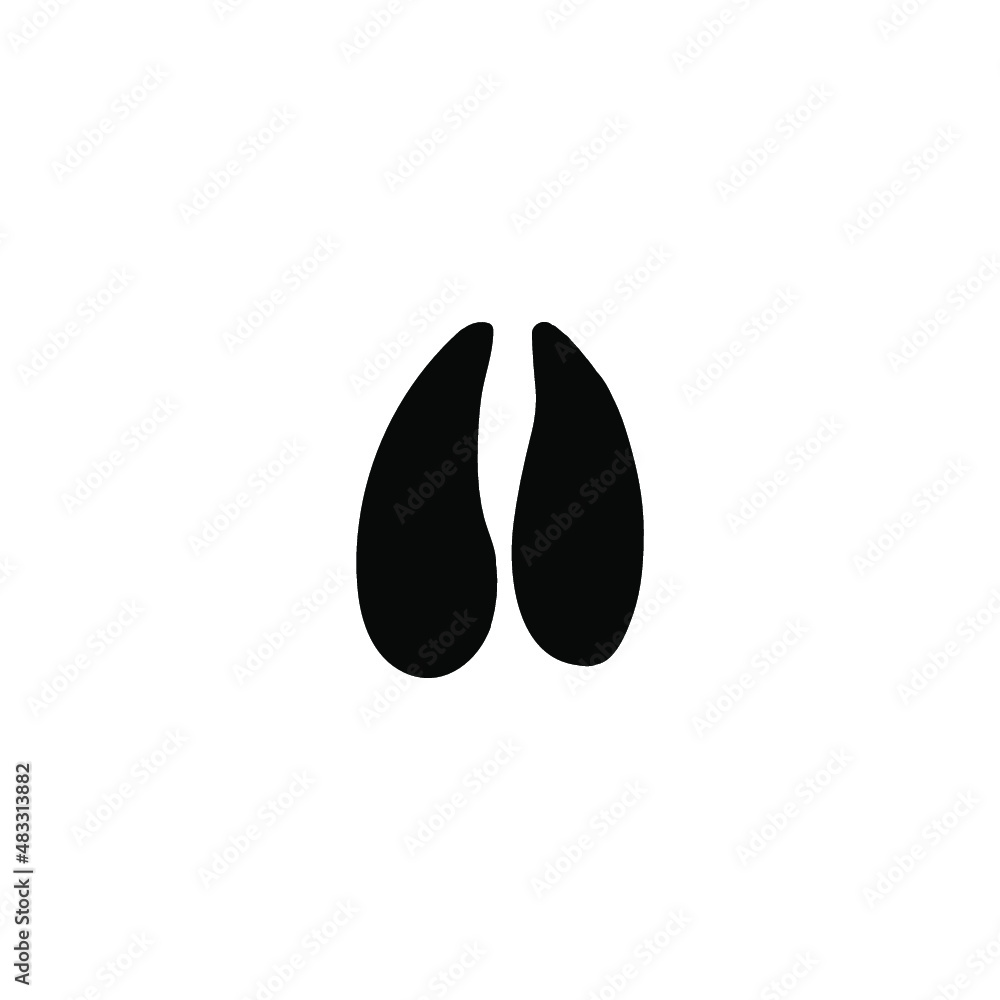 Moose paw print vector icon. Vector graphics. Symbol, logo illustration. Moose paw print vector icon. Vector graphics. Symbol, logo illustration.