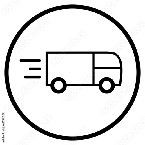 Transport mit Transporter Icon im Kreis