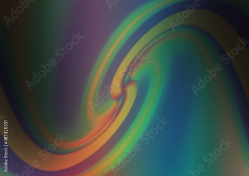 Dark Multicolor, Rainbow vector blurred shine abstract template. © Dmitry