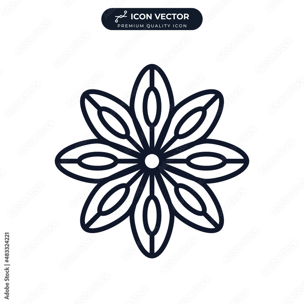 Star anise icon symbol template for graphic and web design collection logo vector illustration Star anise icon symbol template for graphic and web design collection logo vector illustration