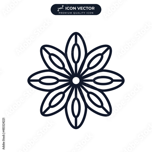 Star anise icon symbol template for graphic and web design collection logo vector illustration