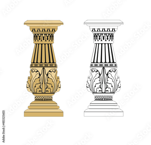 ANCIENT ROMAN AND HISTORICAL CLASSIC DECORATIONS GOTHIC COLUMNS AND FRIEZES IN ANCIENT VENICE STYLE