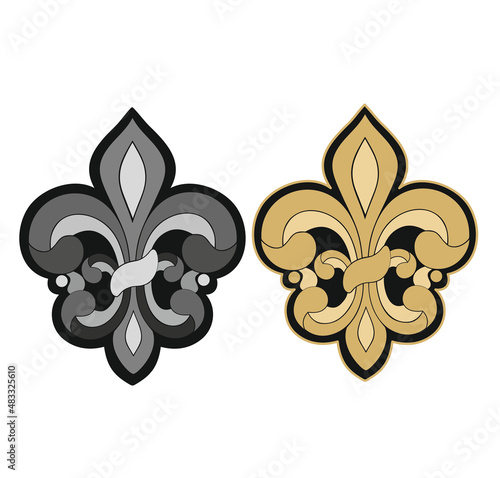 Decorative elegance luxury patterns baroque gold stock illustration