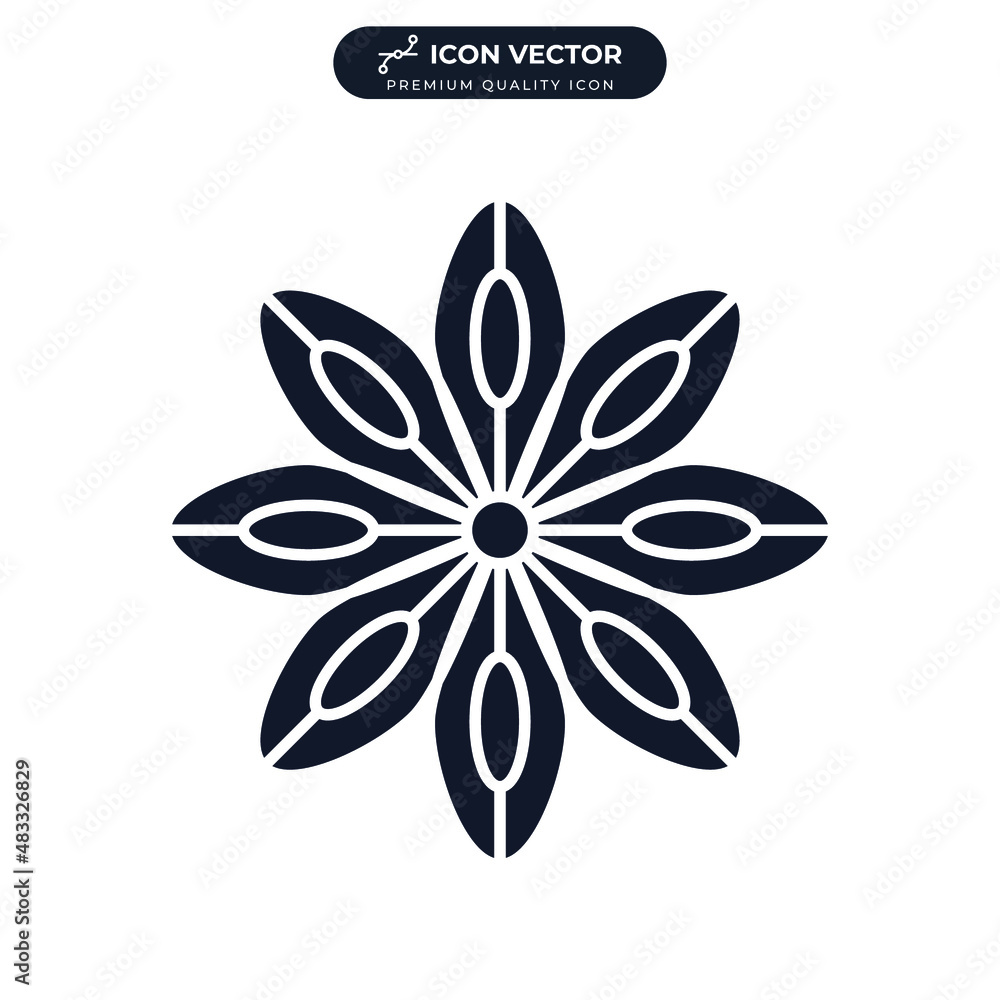Star anise icon symbol template for graphic and web design collection logo vector illustration Star anise icon symbol template for graphic and web design collection logo vector illustration