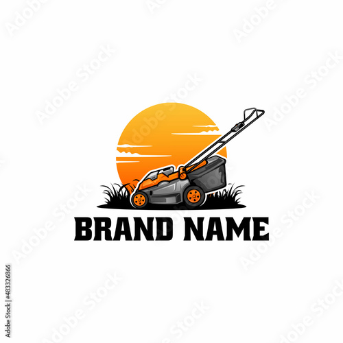 lawn mower isolated logo vector