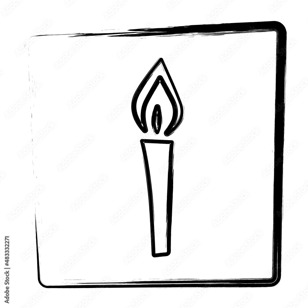 Candle icon. Brush frame. Vector illustration. Candle icon. Brush frame. Vector illustration.