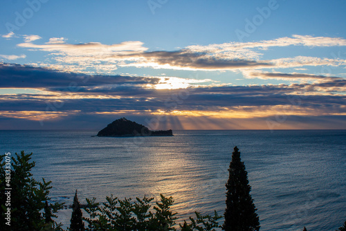 Gallinara or Isola d'Albenga, a small island in the Province of Savona, Liguria, northern Italy. photo