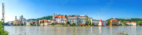 Flusspanorama, Passau, Bayern, Deutschland 