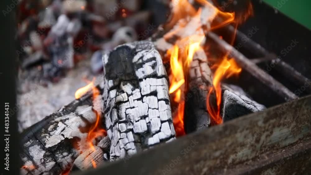 firewood is burning in the fire firewood is burning in the fire