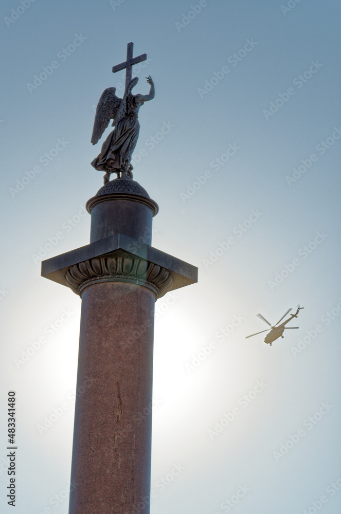Column of Alexander in the Dvortsovaya square in Saint Petersburg - Russia Column of Alexander in the Dvortsovaya square in Saint Petersburg - Russia