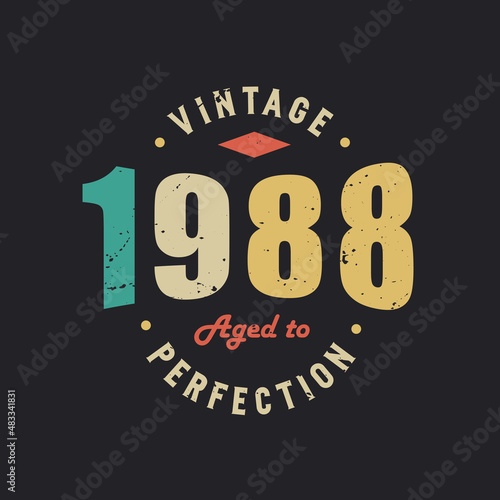 Vintage 1988 Aged to Perfection. 1988 Vintage Retro Birthday