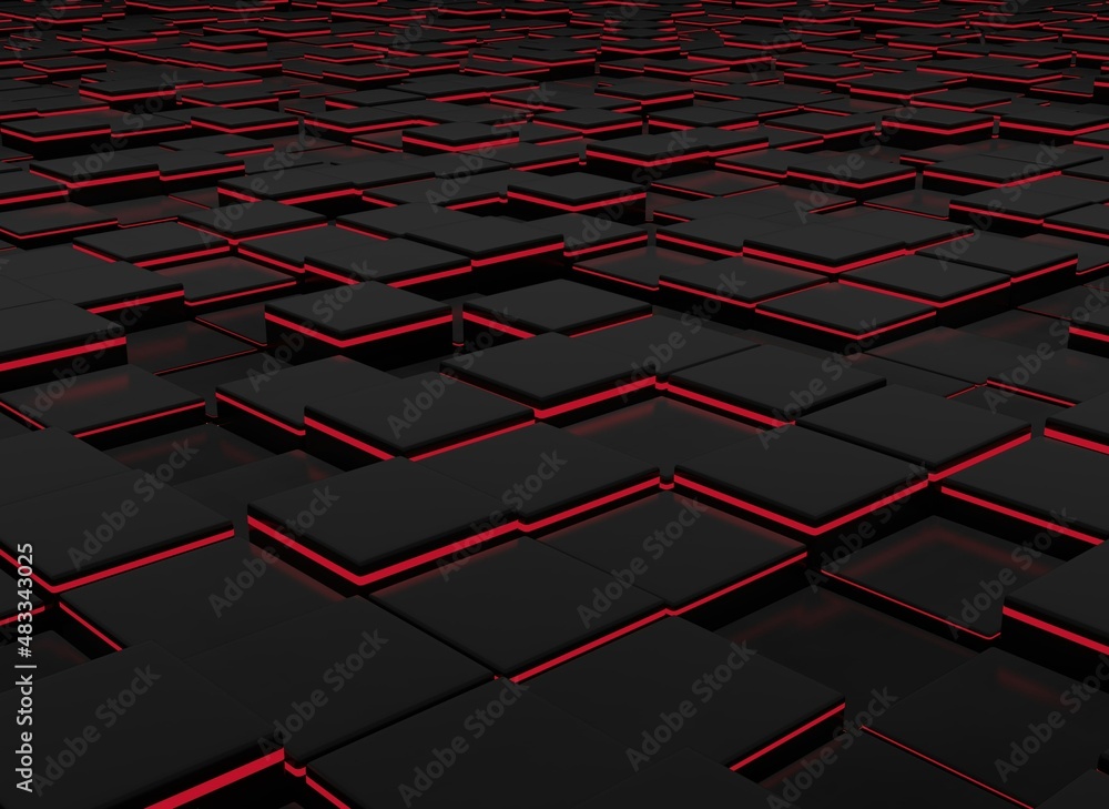 Fototapeta premium abstract background of black and red squares