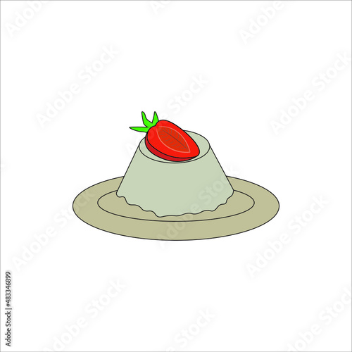 Panna cotta, dessert icon, vector, illustration, 10 eps