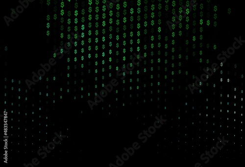 Dark Blue, Green vector texture with financial symbols.
