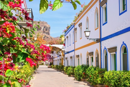 Beautiful street in Puerto Mogan town  Gran Canaria Island   Spain