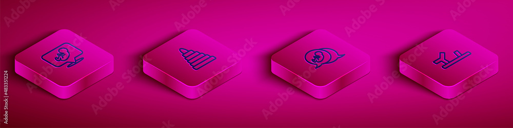 Set Isometric line Baby, Pyramid toy, and shoes icon. Vector Set Isometric line Baby, Pyramid toy, and shoes icon. Vector