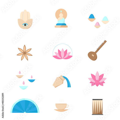 India Symbols , Flat design