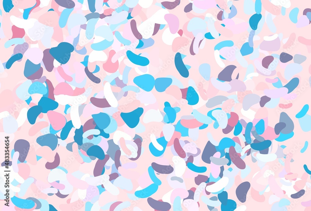 Light Blue, Red vector pattern with chaotic shapes. Light Blue, Red vector pattern with chaotic shapes.