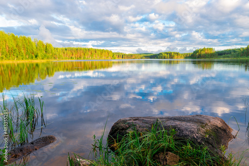 Fototapeta Naklejka Na Ścianę i Meble -  Karelia in Russia. Landscape of Lake Ladoga. Karelia Islands