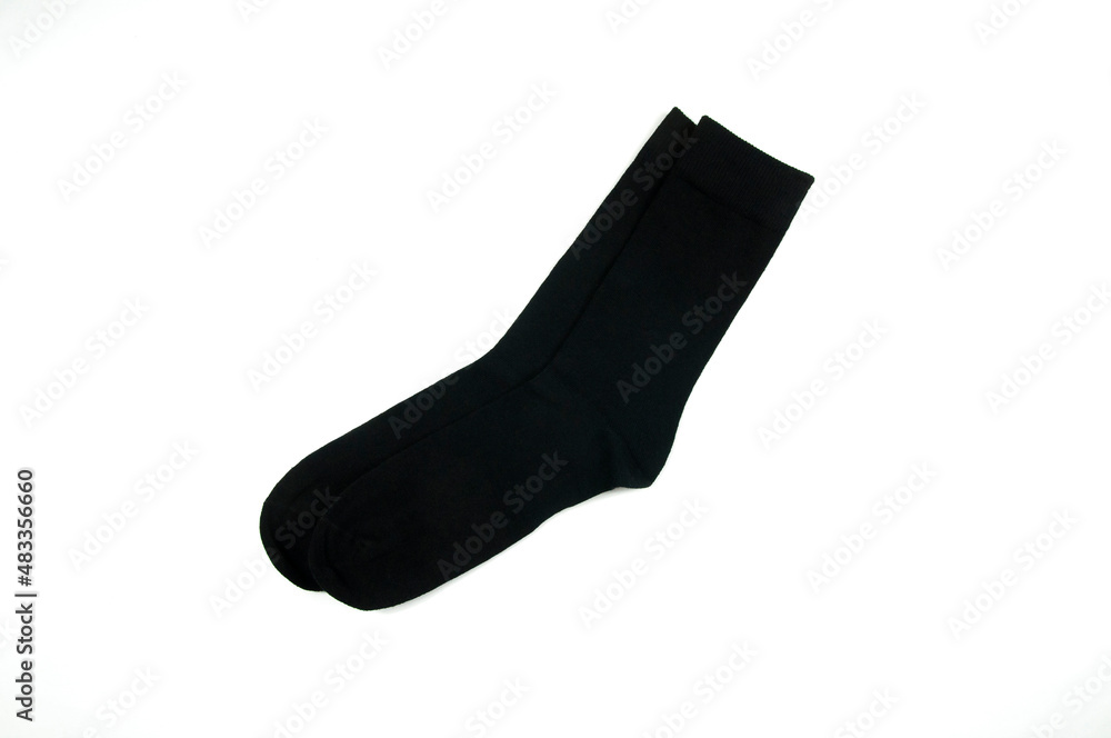 a pair of black socks on a white background isolated a pair of black socks on a white background isolated