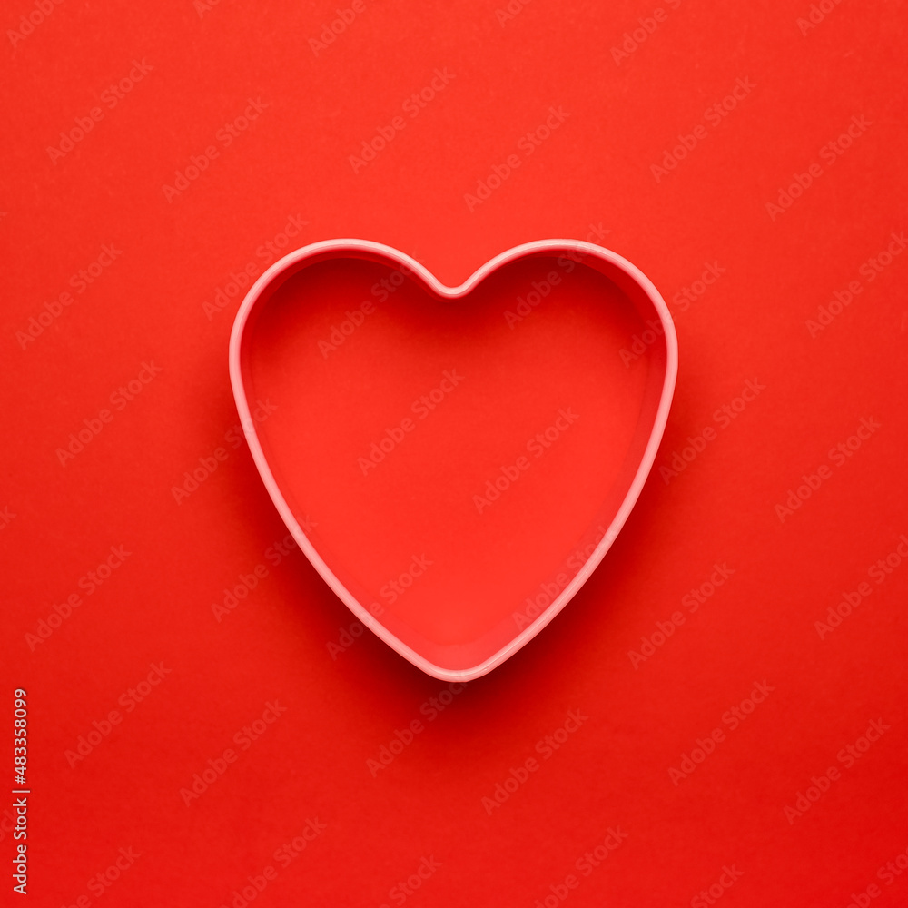 Valentine's heart on a red background.