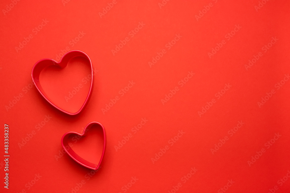 A heart on a red background. Valentine's Day Concept.