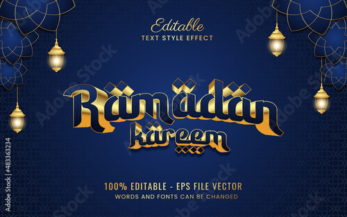 ramadan kareem editable text effect Free Vector
