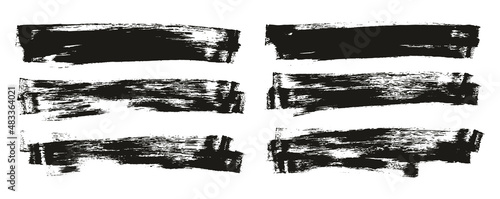 Flat Sponge Thin Artist Brush Long Background High Detail Abstract Vector Background Set 