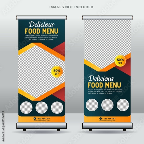 Food roll up business banner design template