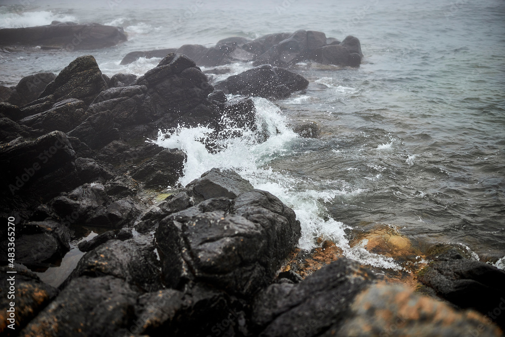 rocks by the shore in island in denmark