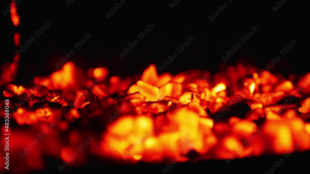 ashes blazing in the fireplace. cloce up video ashes blazing in the fireplace. cloce up video