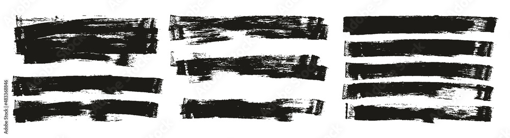 Flat Sponge Thin Artist Brush Long Background High Detail Abstract Vector Background EXTRA Set 