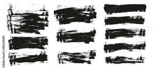 Flat Sponge Thin Artist Brush Long Background High Detail Abstract Vector Background EXTRA Set 