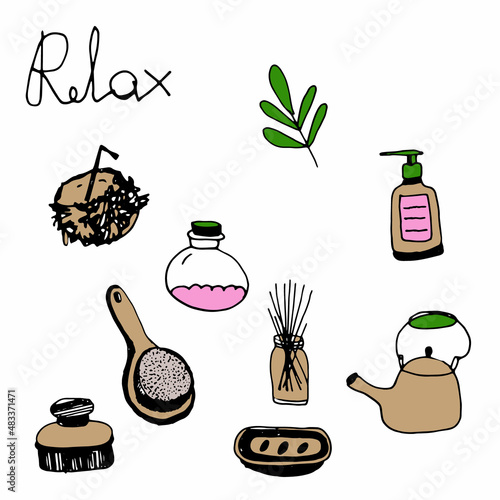 vector set of doodles elements for relaxation
